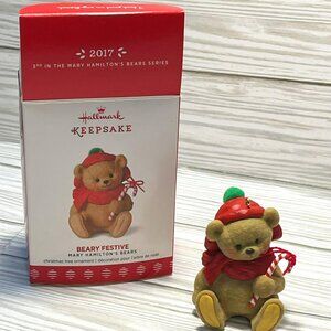 Hallmark Beary Festive 2017 3rd In Mary Hamilton's Bears Christmas Ornam…